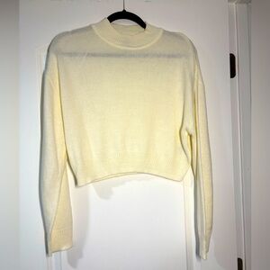 HM New Sweater Top Womens Beige Size XS 100% Arilyc collar and long sleeves
